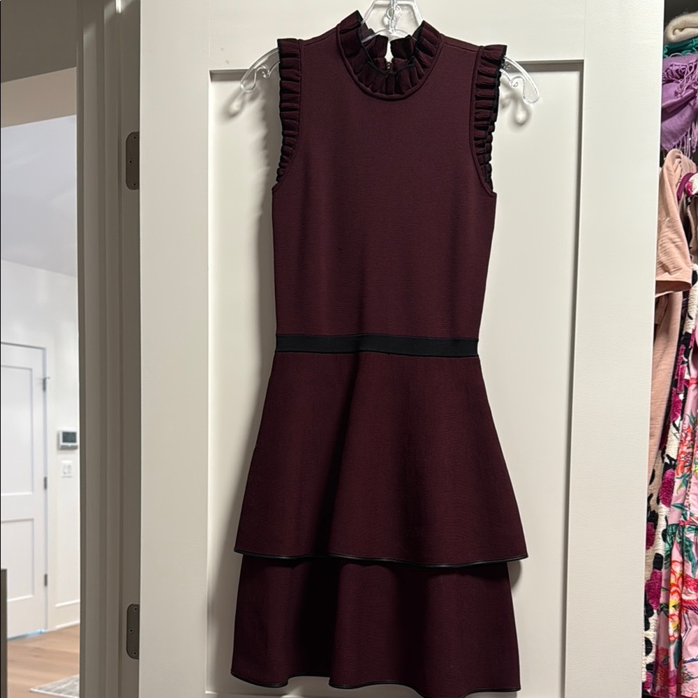 Elegant Burgundy Sleeveless Dress